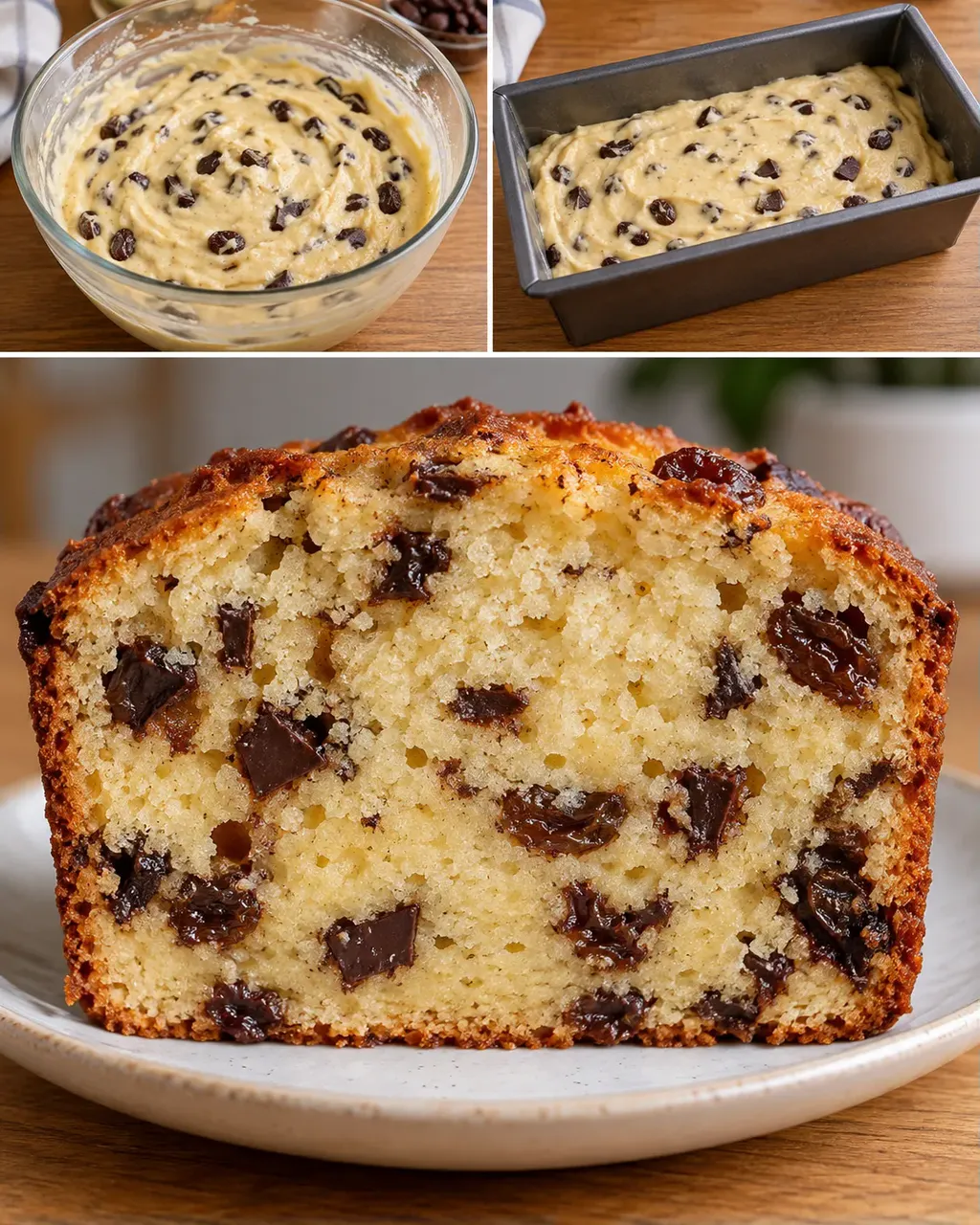 Plumcake al burro — uvetta, vaniglia, cioccolato fondente