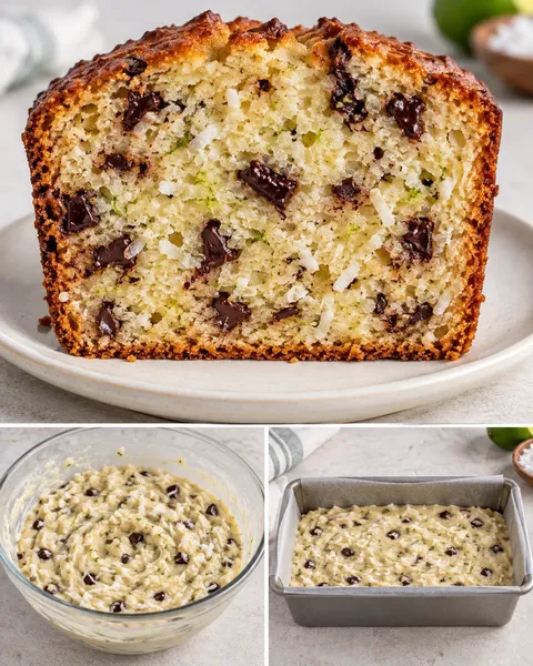 Plumcake al burro — cocco, lime, cioccolato fondente