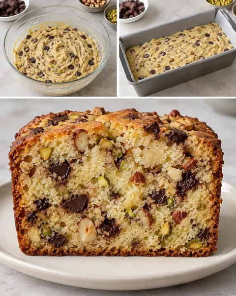 Plumcake al burro — cioccolato fondente, nocciole, pistacchi
