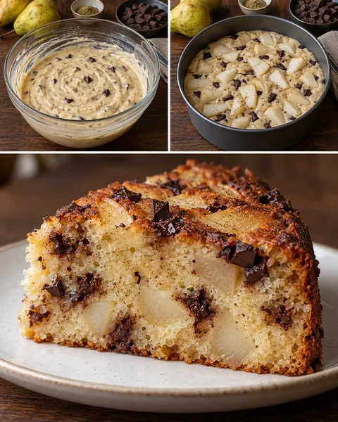 Torta allo yogurt — pere, cardamomo, cioccolato fondente