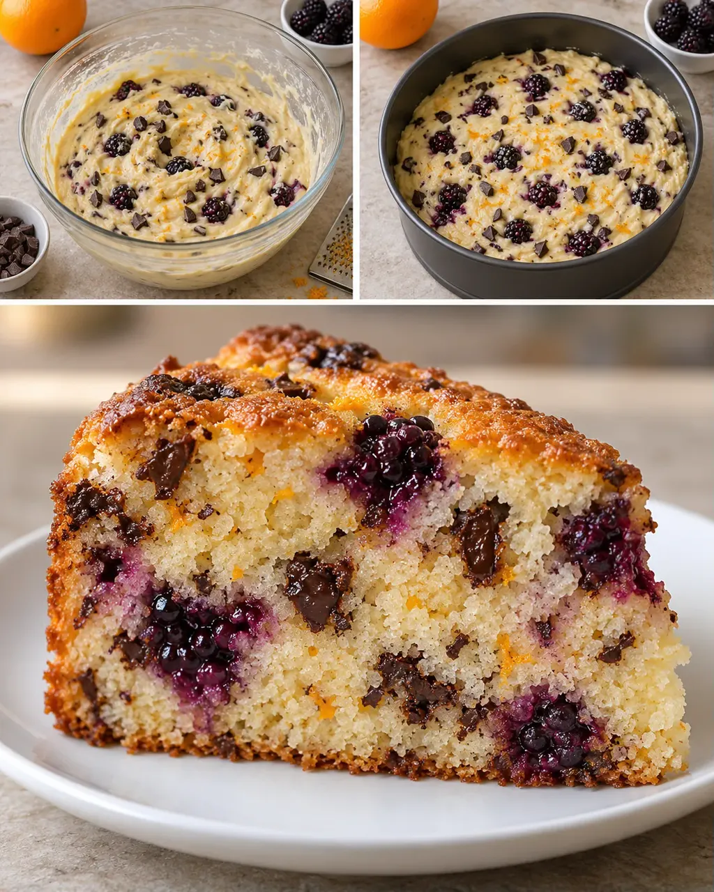 Torta allo yogurt — more, arancia, cioccolato fondente