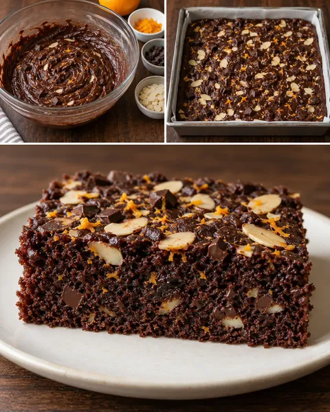 Torta al cacao — arancia, mandorle, cioccolato fondente