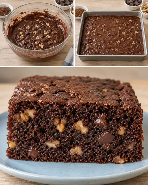 Torta al cacao — caffè, noci, cioccolato fondente