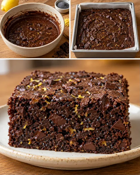 Brownie — limone, papavero, cioccolato fondente