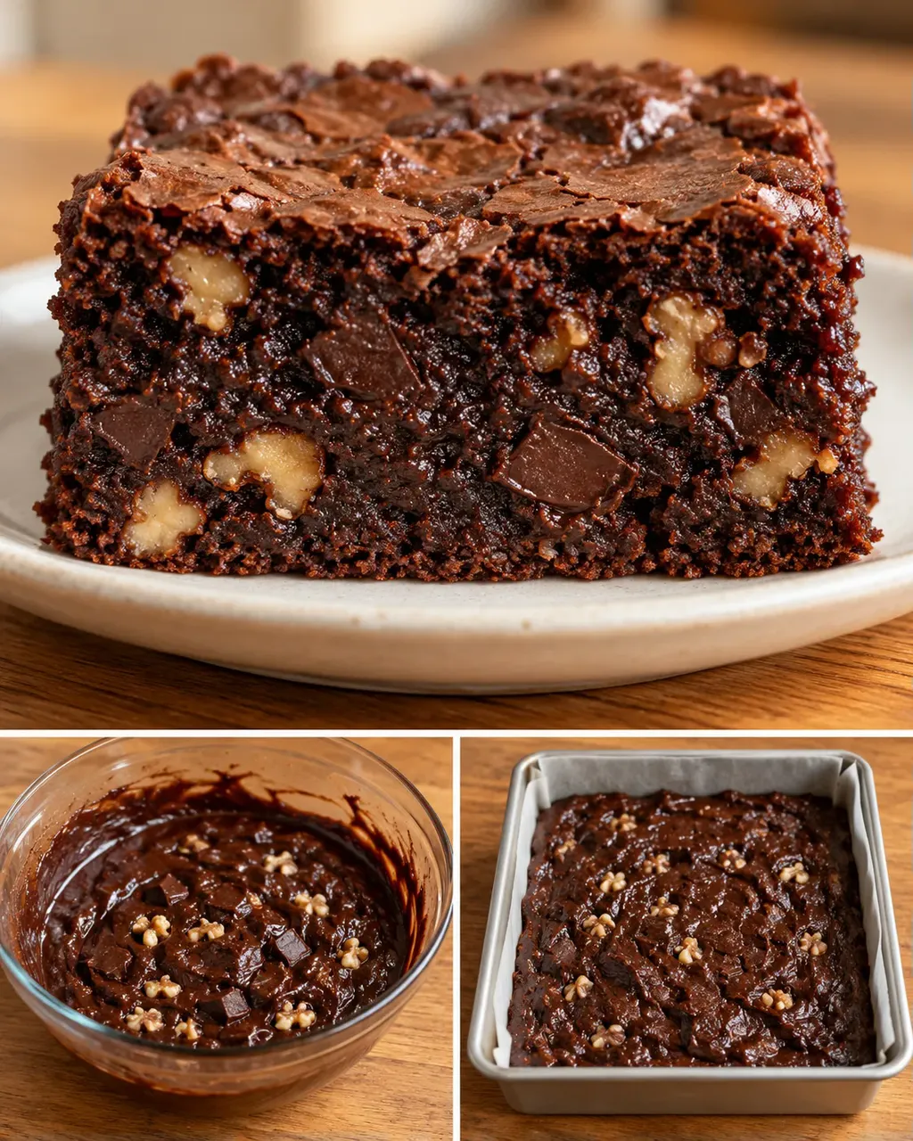 Brownie — caffè, noci, cioccolato fondente