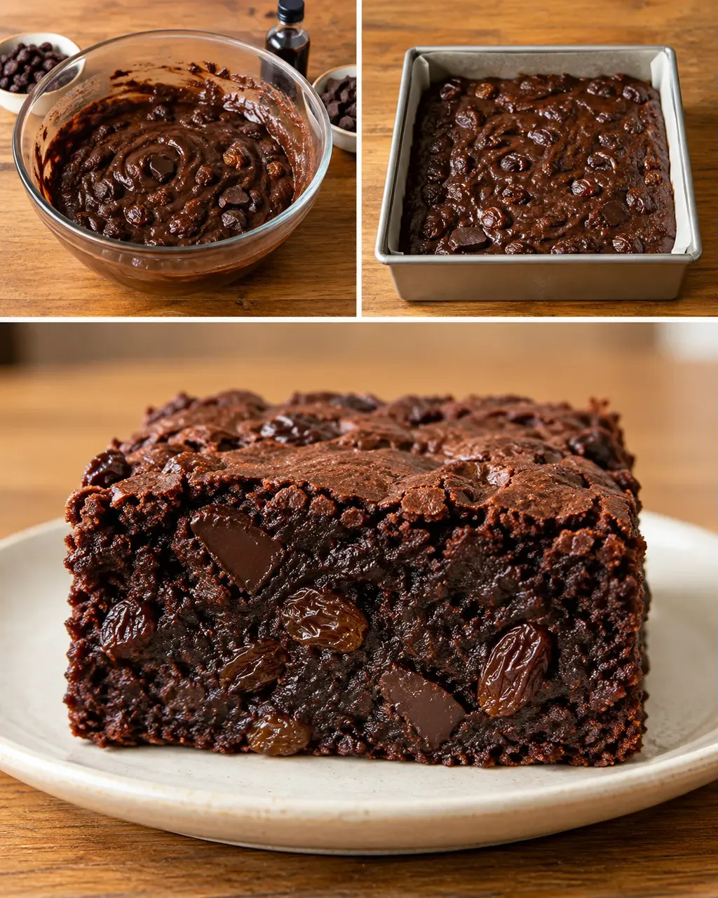 Brownie — uvetta, vaniglia, cioccolato fondente