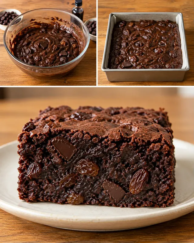 Brownie — uvetta, vaniglia, cioccolato fondente
