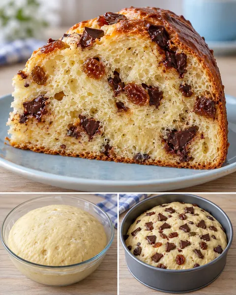 Dolce lievitato — uvetta, vaniglia, cioccolato fondente