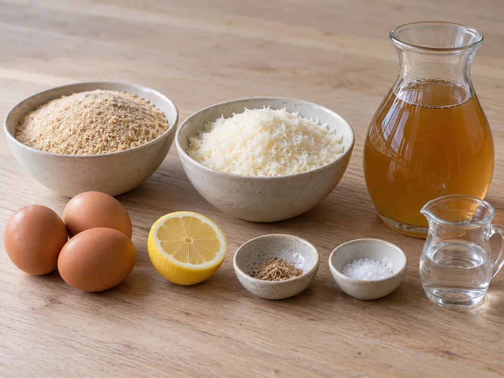 Pangrattato, Parmigiano, tre uova, limone, noce moscata e brodo per i passatelli