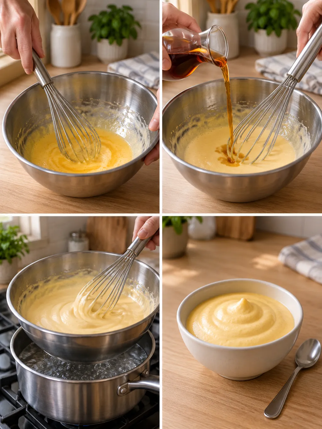 Preparazione dello zabaione dai tuorli montati alla coppetta pronta